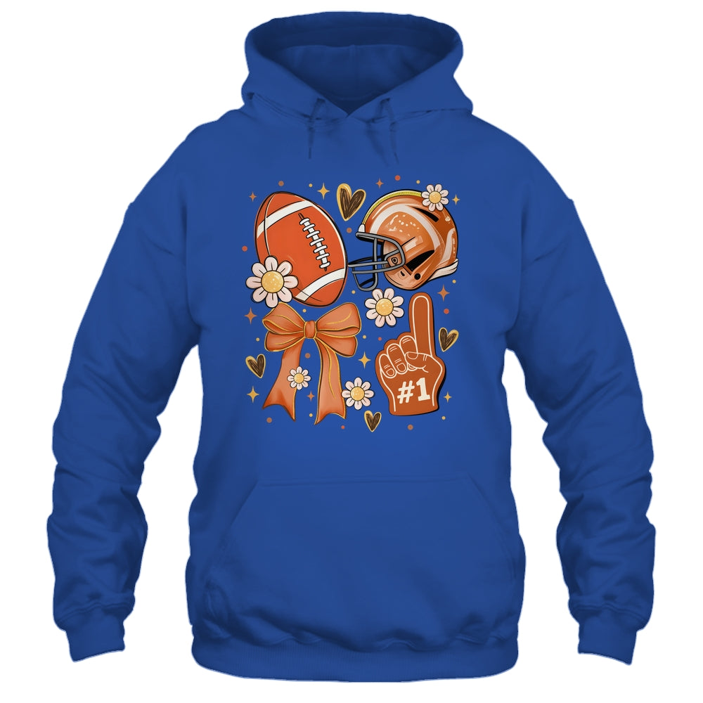 Floral Football Coquette Game Day Football Mama Mom Women Shirt & Tank Top | teecentury