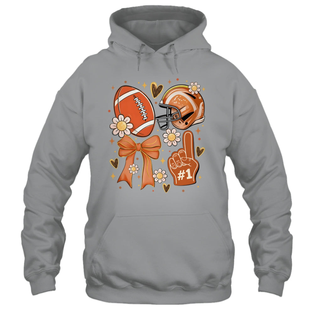 Floral Football Coquette Game Day Football Mama Mom Women Shirt & Tank Top | teecentury