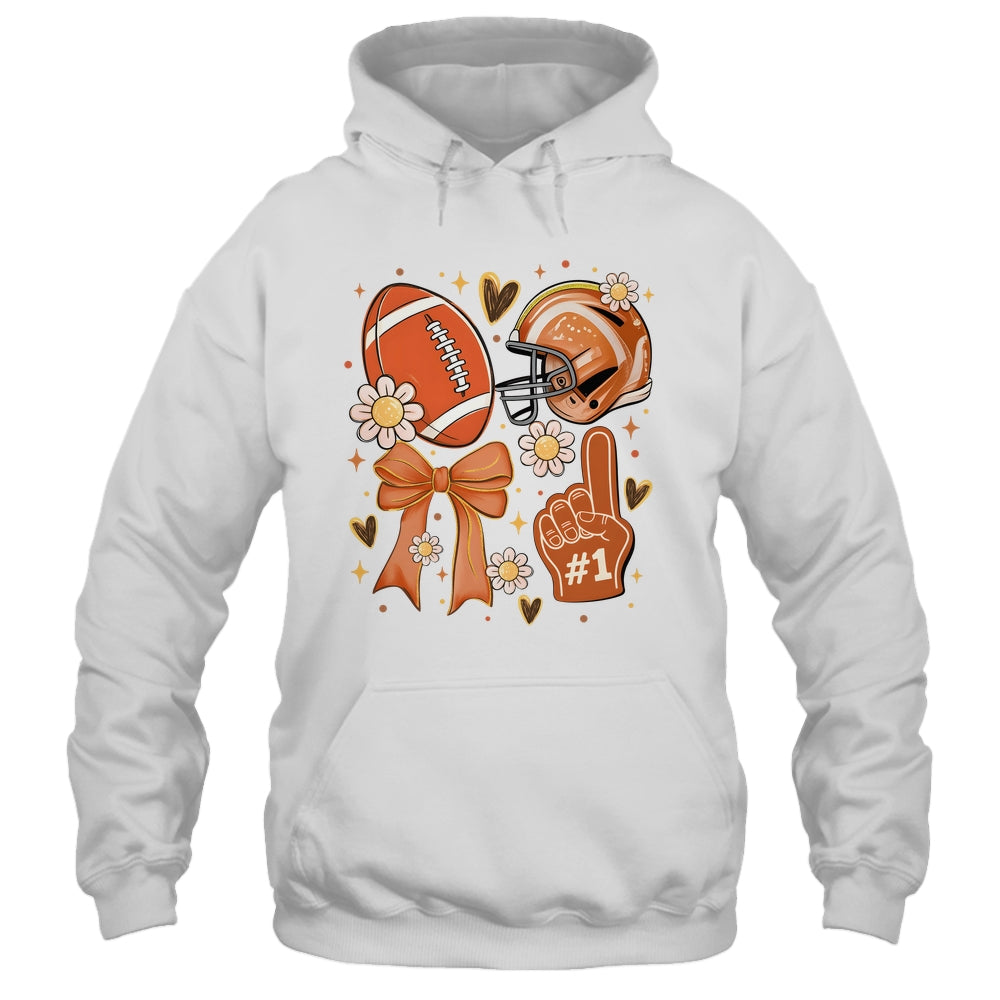 Floral Football Coquette Game Day Football Mama Mom Women Shirt & Tank Top | teecentury