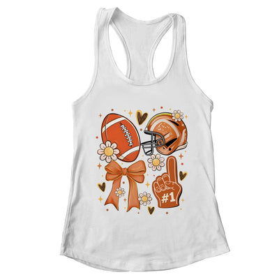 Floral Football Coquette Game Day Football Mama Mom Women Shirt & Tank Top | teecentury