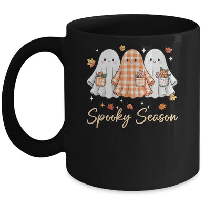 Floral Ghost Patchwork Fall Autumn Spooky Season Halloween Mug | teecentury