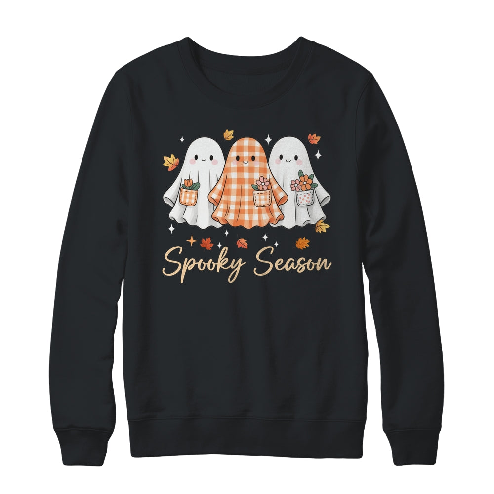 Floral Ghost Patchwork Fall Autumn Spooky Season Halloween Shirt & Sweatshirt | teecentury