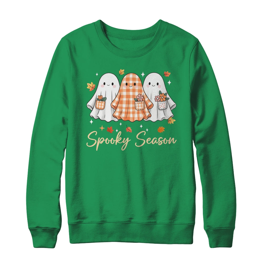 Floral Ghost Patchwork Fall Autumn Spooky Season Halloween Shirt & Sweatshirt | teecentury