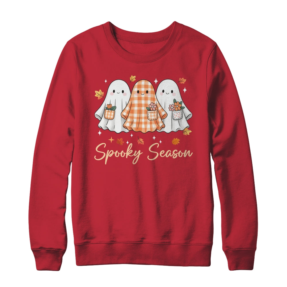 Floral Ghost Patchwork Fall Autumn Spooky Season Halloween Shirt & Sweatshirt | teecentury