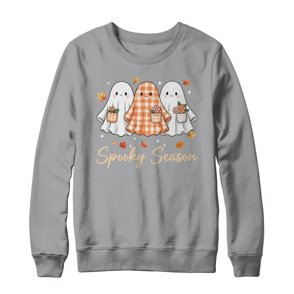 Floral Ghost Patchwork Fall Autumn Spooky Season Halloween Shirt & Sweatshirt | teecentury
