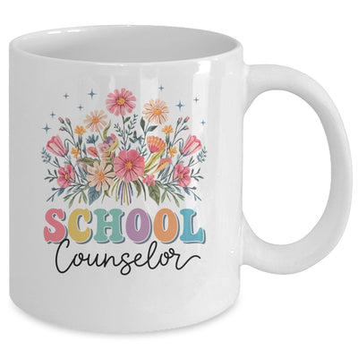 Floral Groovy Wildflower School Counselor Staff Women Retro Mug | teecentury