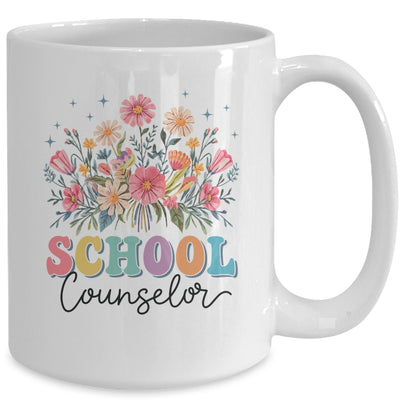 Floral Groovy Wildflower School Counselor Staff Women Retro Mug | teecentury