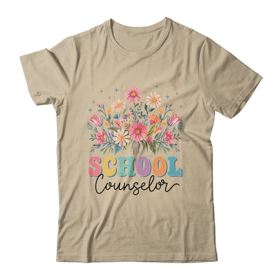 Floral Groovy Wildflower School Counselor Staff Women Retro Shirt & Tank Top | teecentury