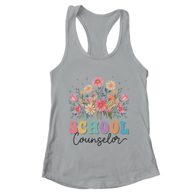 Floral Groovy Wildflower School Counselor Staff Women Retro Shirt & Tank Top | teecentury