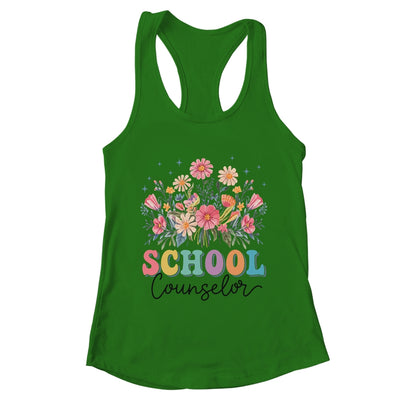 Floral Groovy Wildflower School Counselor Staff Women Retro Shirt & Tank Top | teecentury