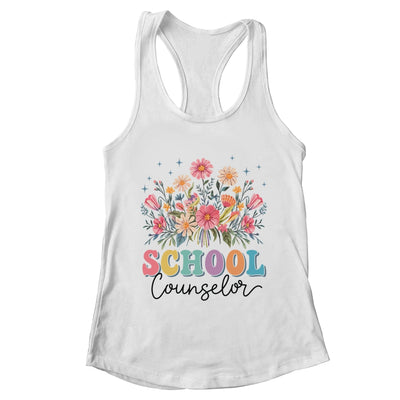 Floral Groovy Wildflower School Counselor Staff Women Retro Shirt & Tank Top | teecentury