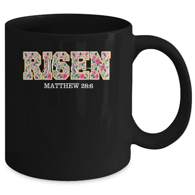 Floral He Is Risen Matthew 28:6 Vintage Easter Christian Mug | teecentury