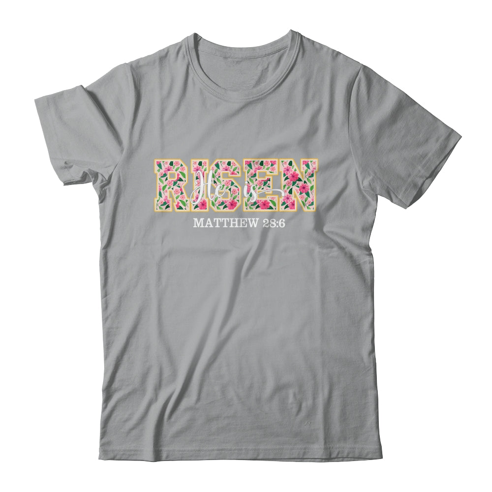Floral He Is Risen Matthew 28:6 Vintage Easter Christian Shirt & Hoodie | teecentury