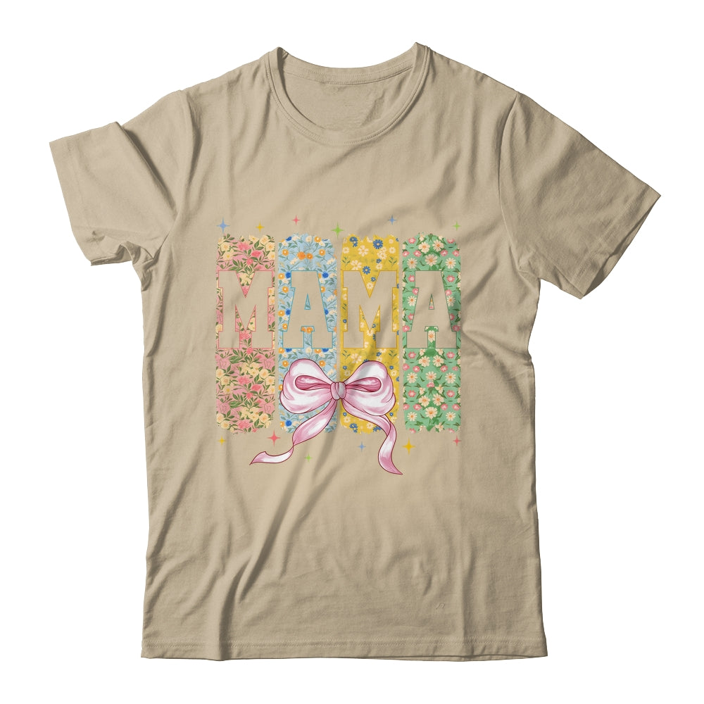 Floral Mama Coquette Bow Mothers Day Mama Floral Spring Boho Shirt & Tank Top | teecentury