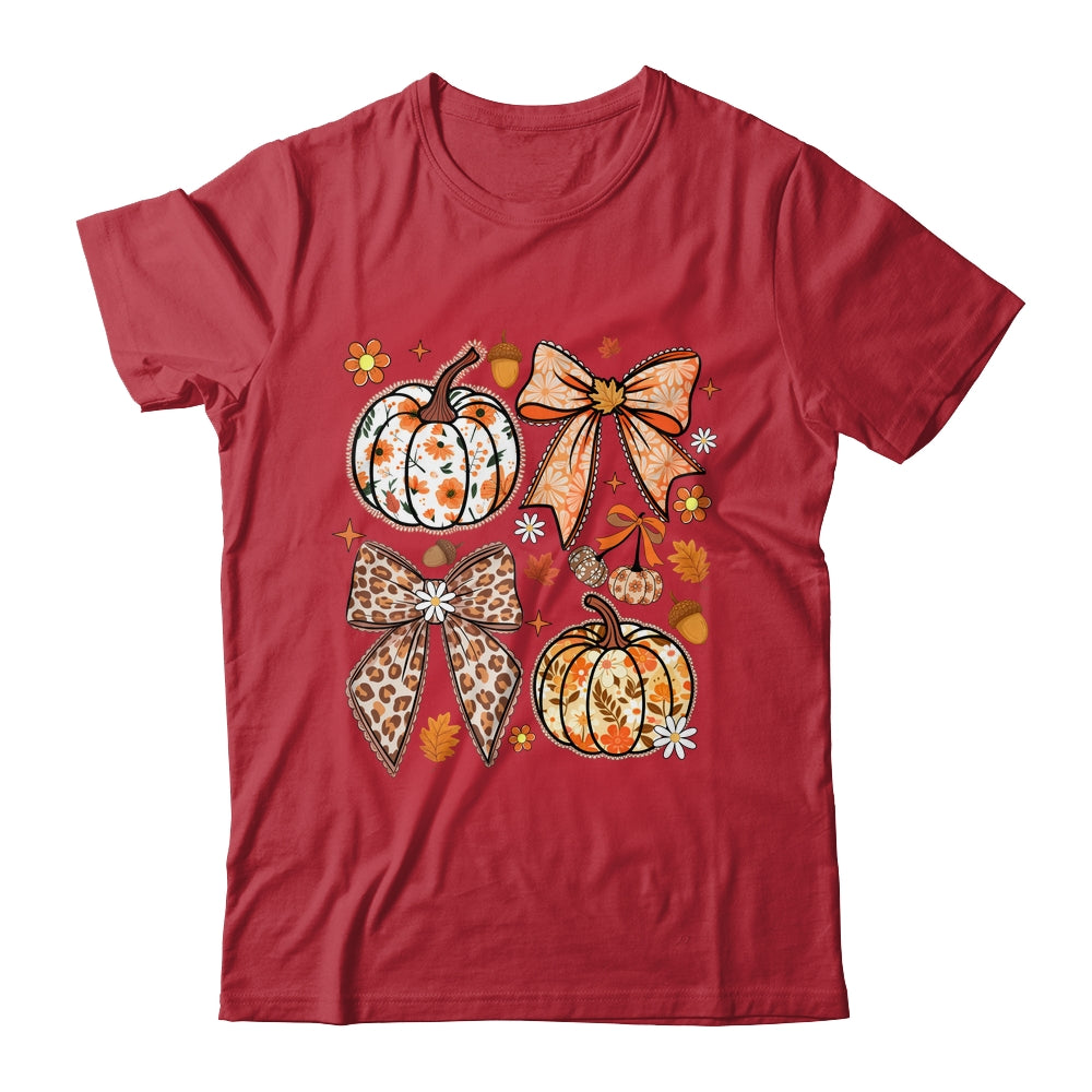 Floral Pumpkin Floral Coquette Fall Pumpkin Autumn Girly Shirt & Sweatshirt | teecentury