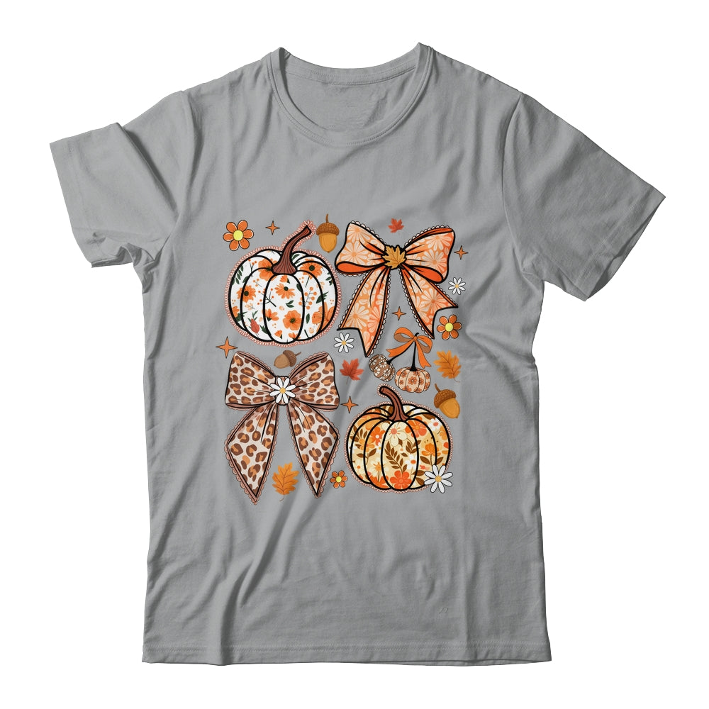 Floral Pumpkin Floral Coquette Fall Pumpkin Autumn Girly Shirt & Sweatshirt | teecentury