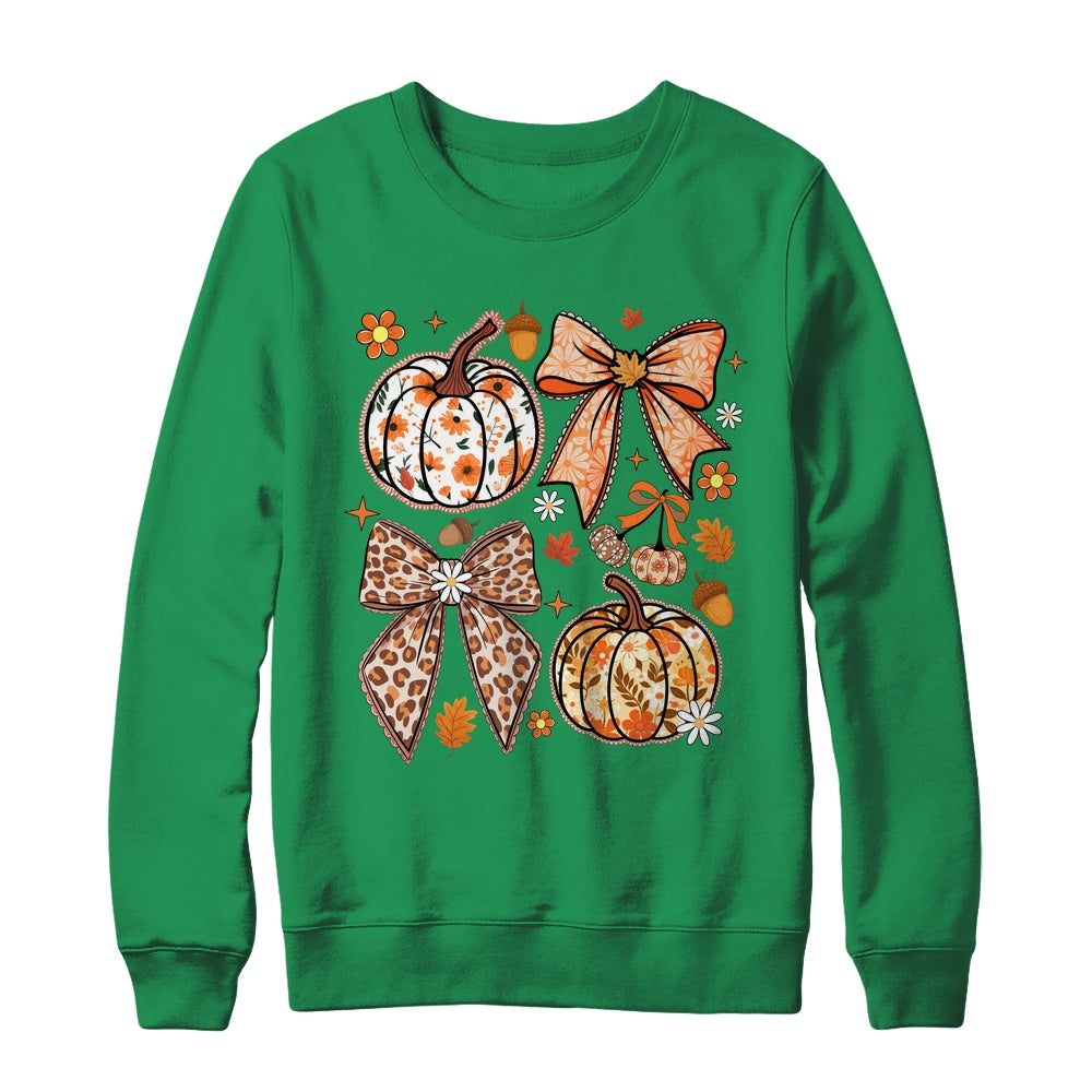 Floral Pumpkin Floral Coquette Fall Pumpkin Autumn Girly Shirt & Sweatshirt | teecentury