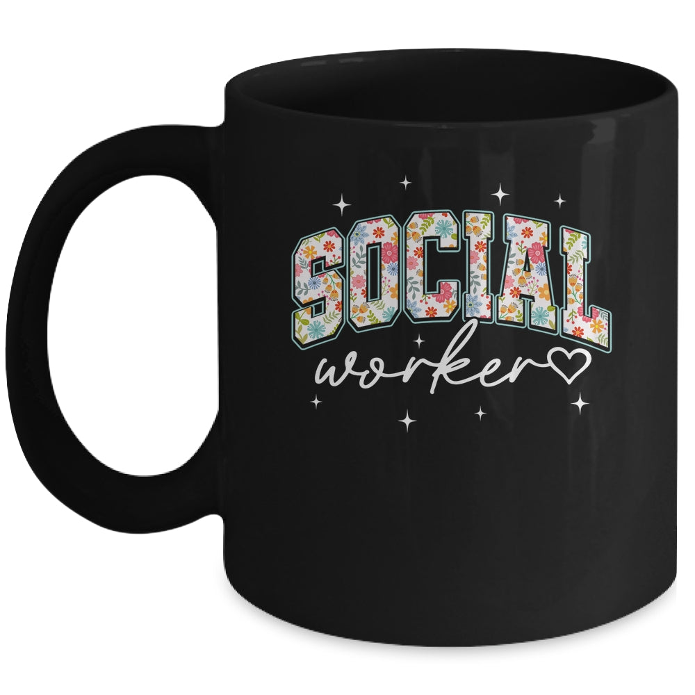 Floral Social Worker Flower Floral School Counselor Mug | teecentury