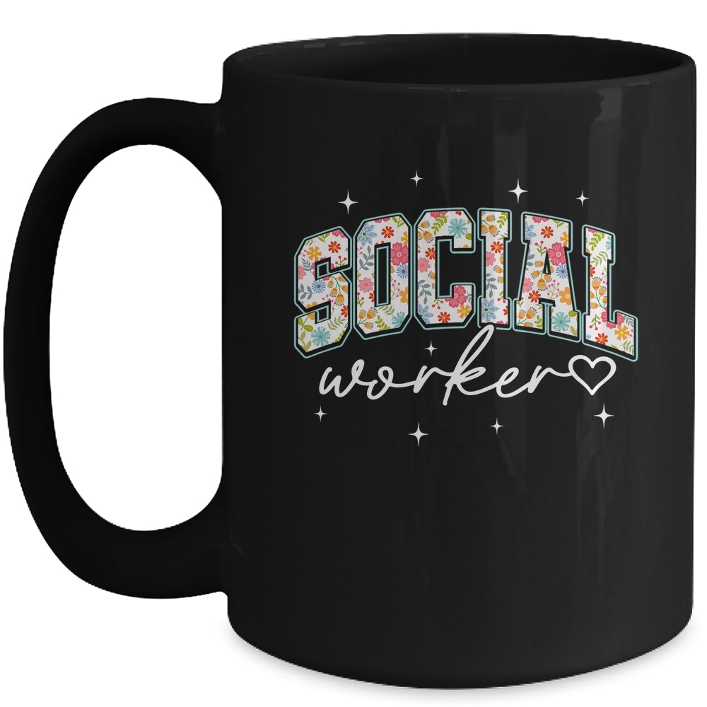 Floral Social Worker Flower Floral School Counselor Mug | teecentury