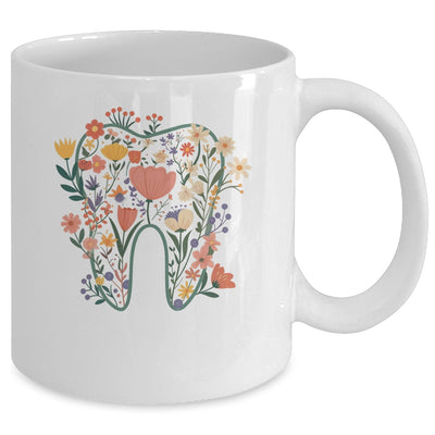 Floral Tooth Boho Flower Dental Student Dental Assistant Mug | teecentury