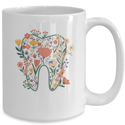 Floral Tooth Boho Flower Dental Student Dental Assistant Mug | teecentury