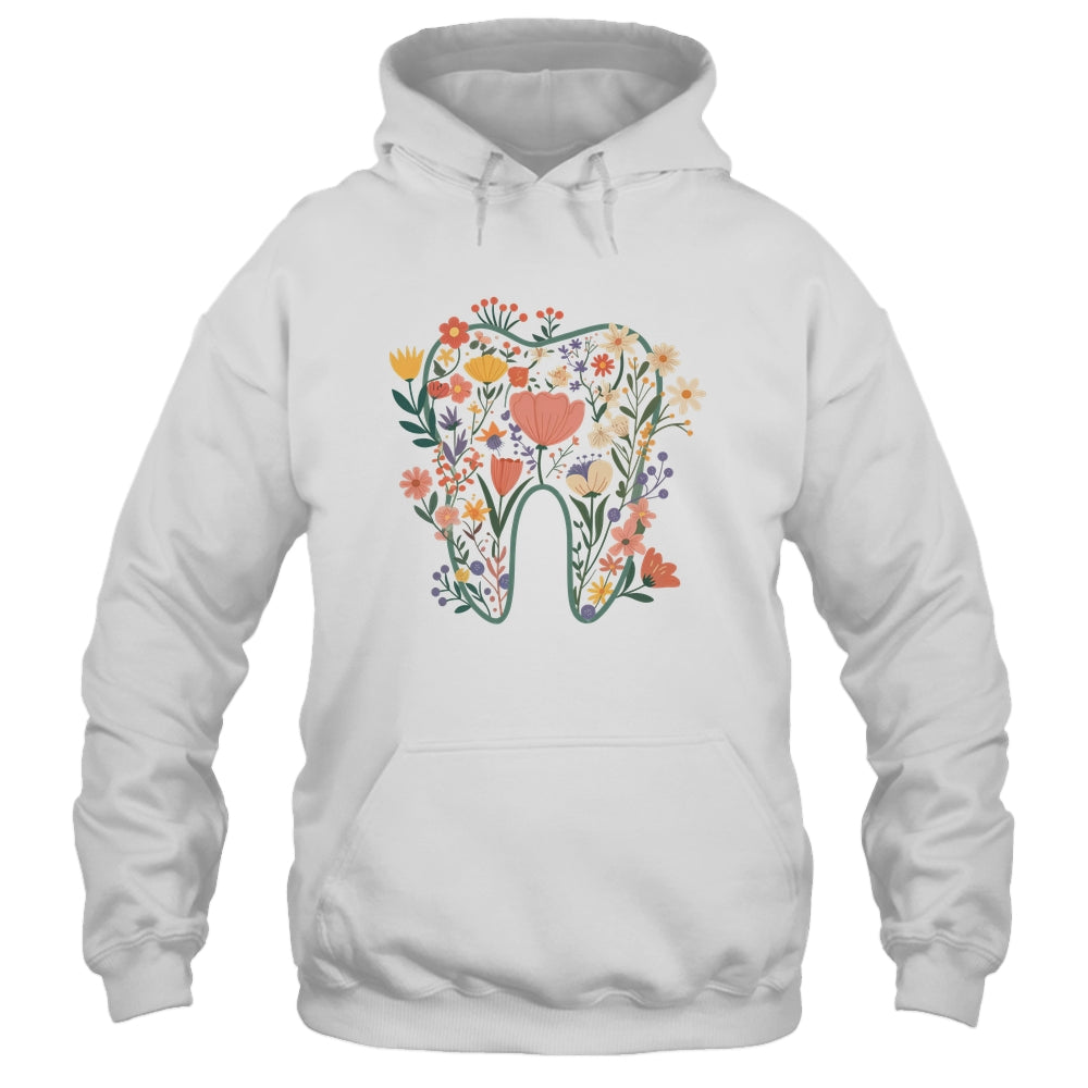 Floral Tooth Boho Flower Dental Student Dental Assistant Shirt & Tank Top | teecentury