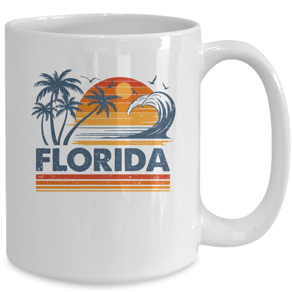 Florida Vacation Sunset Cute 70s Vintage Retro Beach Mug | teecentury