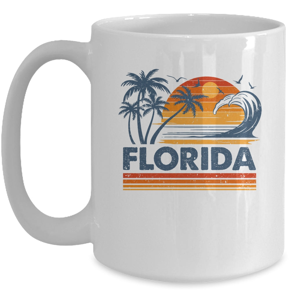 Florida Vacation Sunset Cute 70s Vintage Retro Beach Mug | teecentury