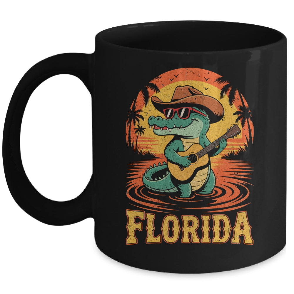 Florida Vacation Vintage Travel Women Men Funny Alligator Mug | teecentury