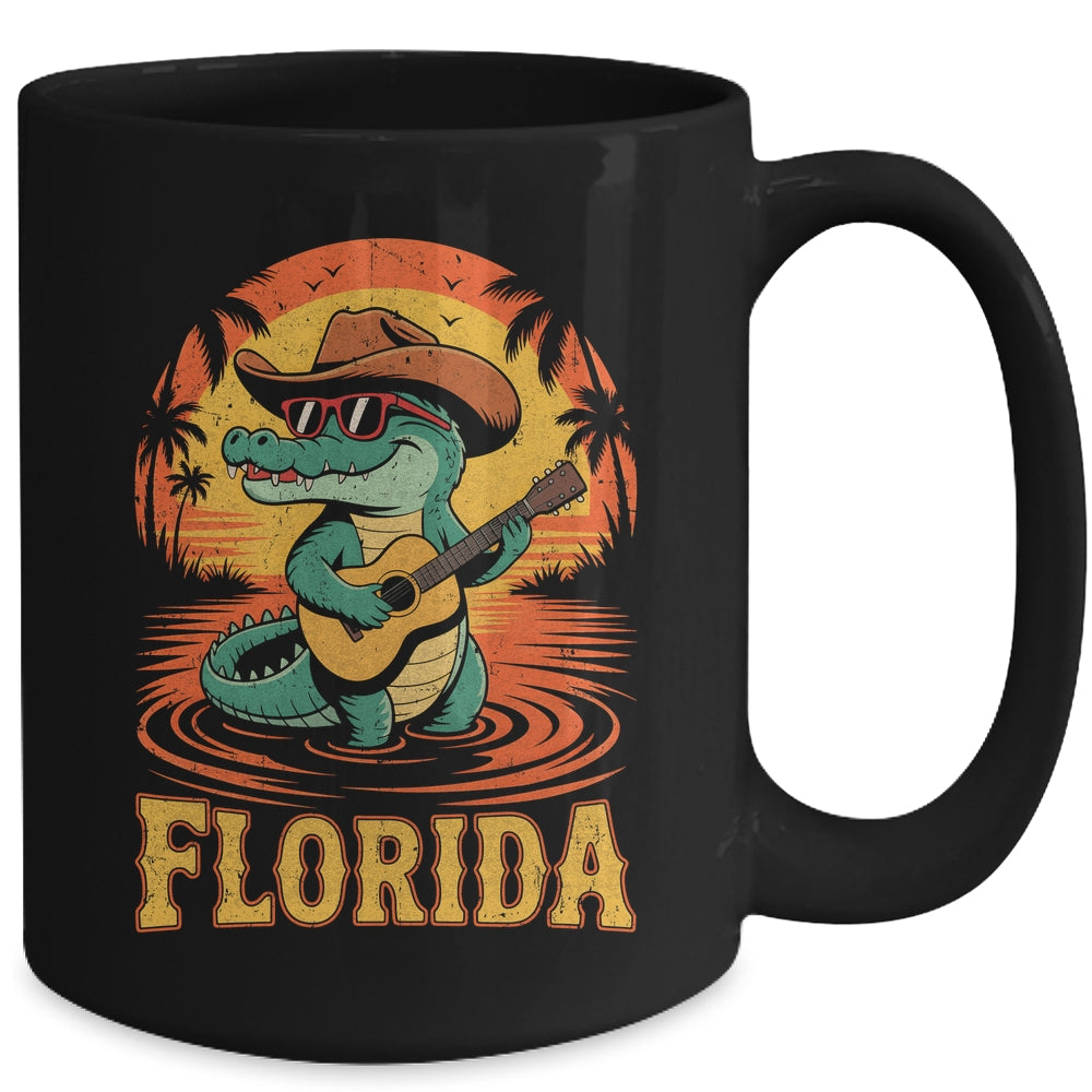 Florida Vacation Vintage Travel Women Men Funny Alligator Mug | teecentury