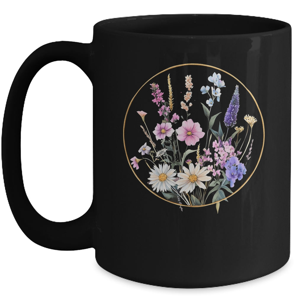 Flower Boho Floral Wildflowers Graphic Funny Women Girls Mug | teecentury