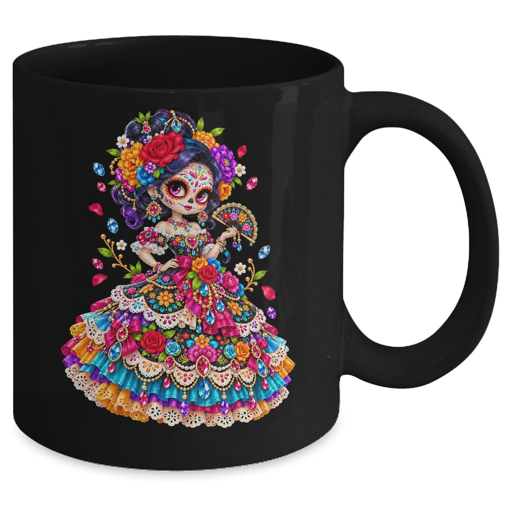 Flower Woman Day Of The Dead Catrina Mexico Skull Women Mug | teecentury