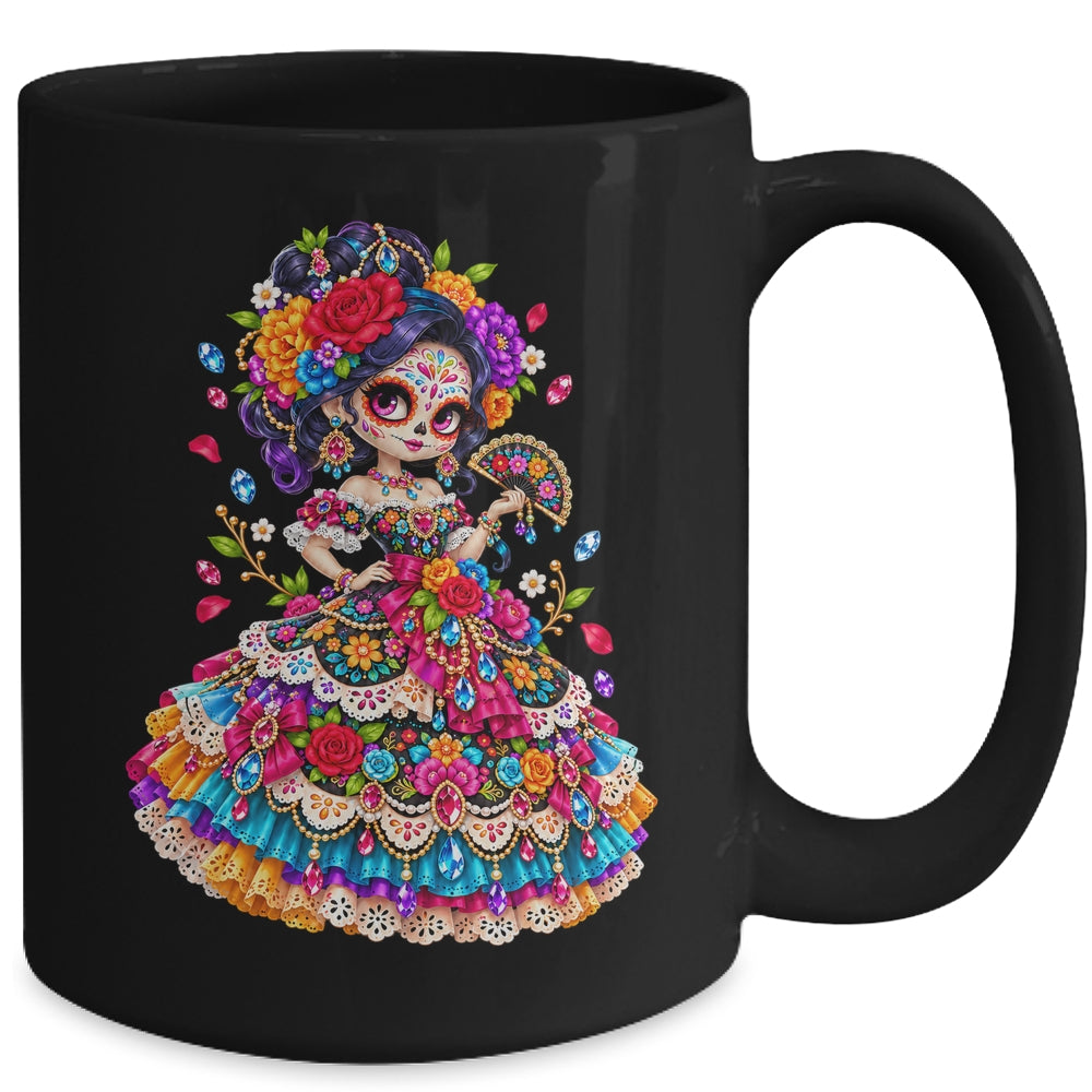 Flower Woman Day Of The Dead Catrina Mexico Skull Women Mug | teecentury