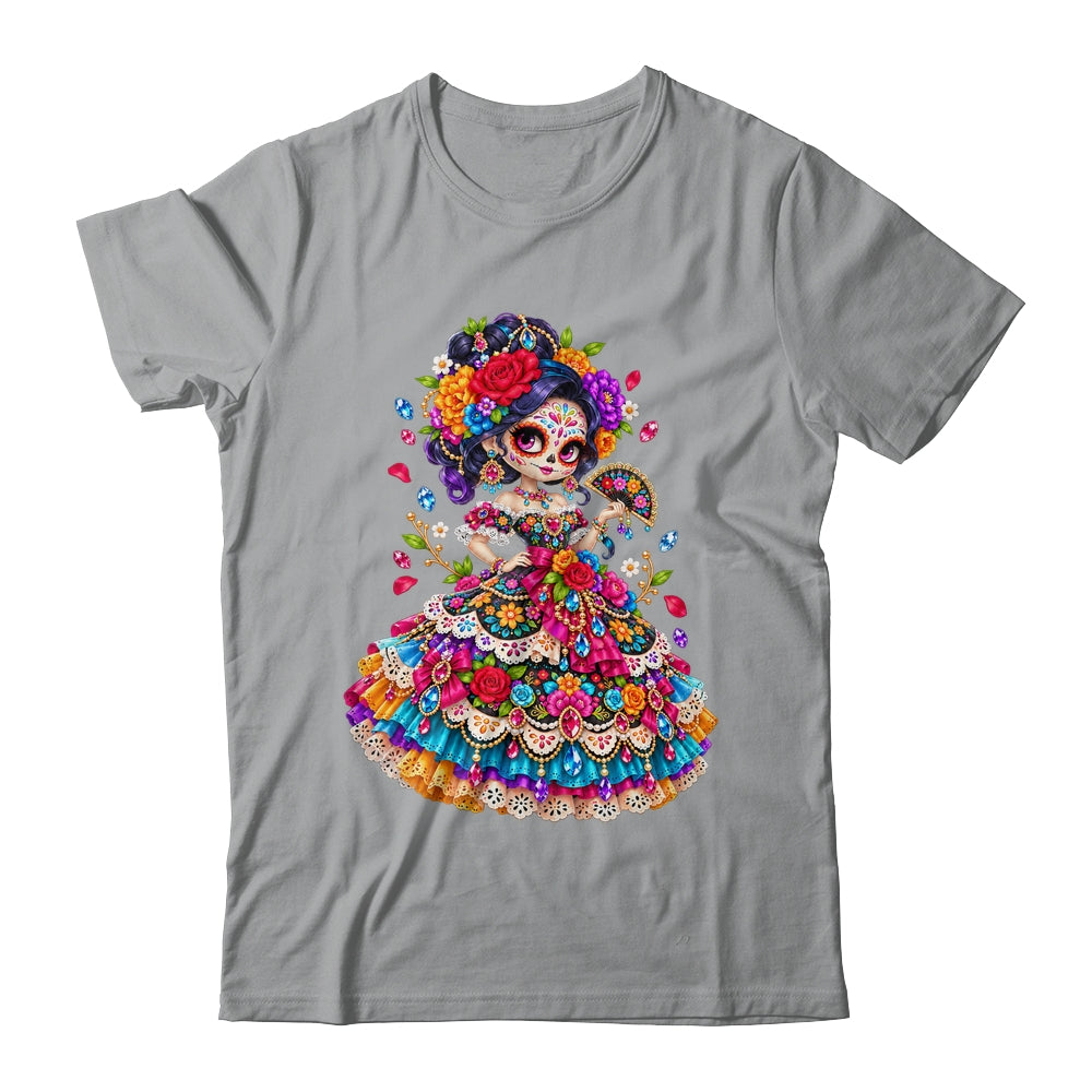 Flower Woman Day Of The Dead Catrina Mexico Skull Women Shirt & Tank Top | teecentury