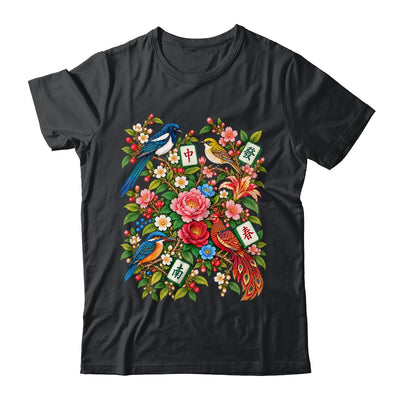 Folk Art Mahjong Tiles Birds Floral Mahjong Lovers Shirt & Tank Top | teecentury