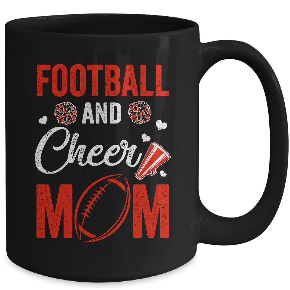 Football And Cheer Mom Of Football Player Cheerleader Mug | teecentury