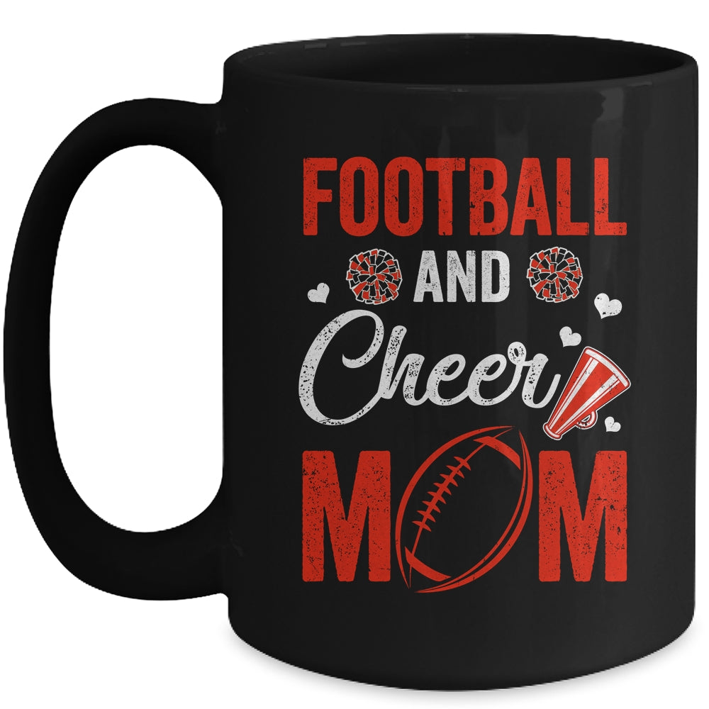 Football And Cheer Mom Of Football Player Cheerleader Mug | teecentury