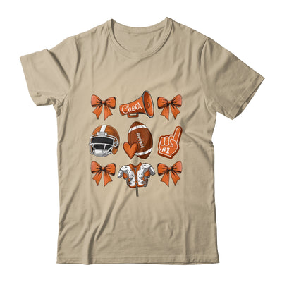 Football Coquette Bow Football Mom Game Cheer Cheerleader Shirt & Sweatshirt | teecentury