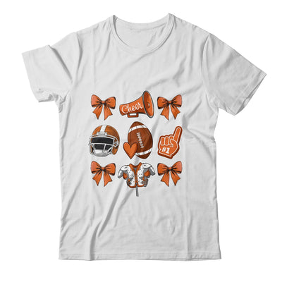 Football Coquette Bow Football Mom Game Cheer Cheerleader Shirt & Sweatshirt | teecentury