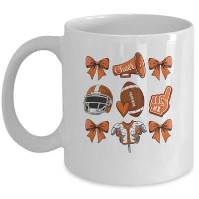 Football Coquette Bow Football Mom Game Cheer Cheerleader Mug | teecentury