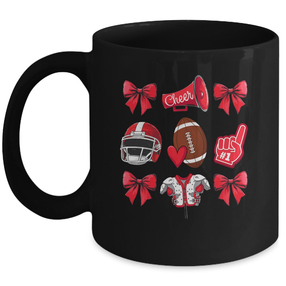 Football Game Coquette Bow Mom Cheer Cheerleader Women Girls Mug | teecentury