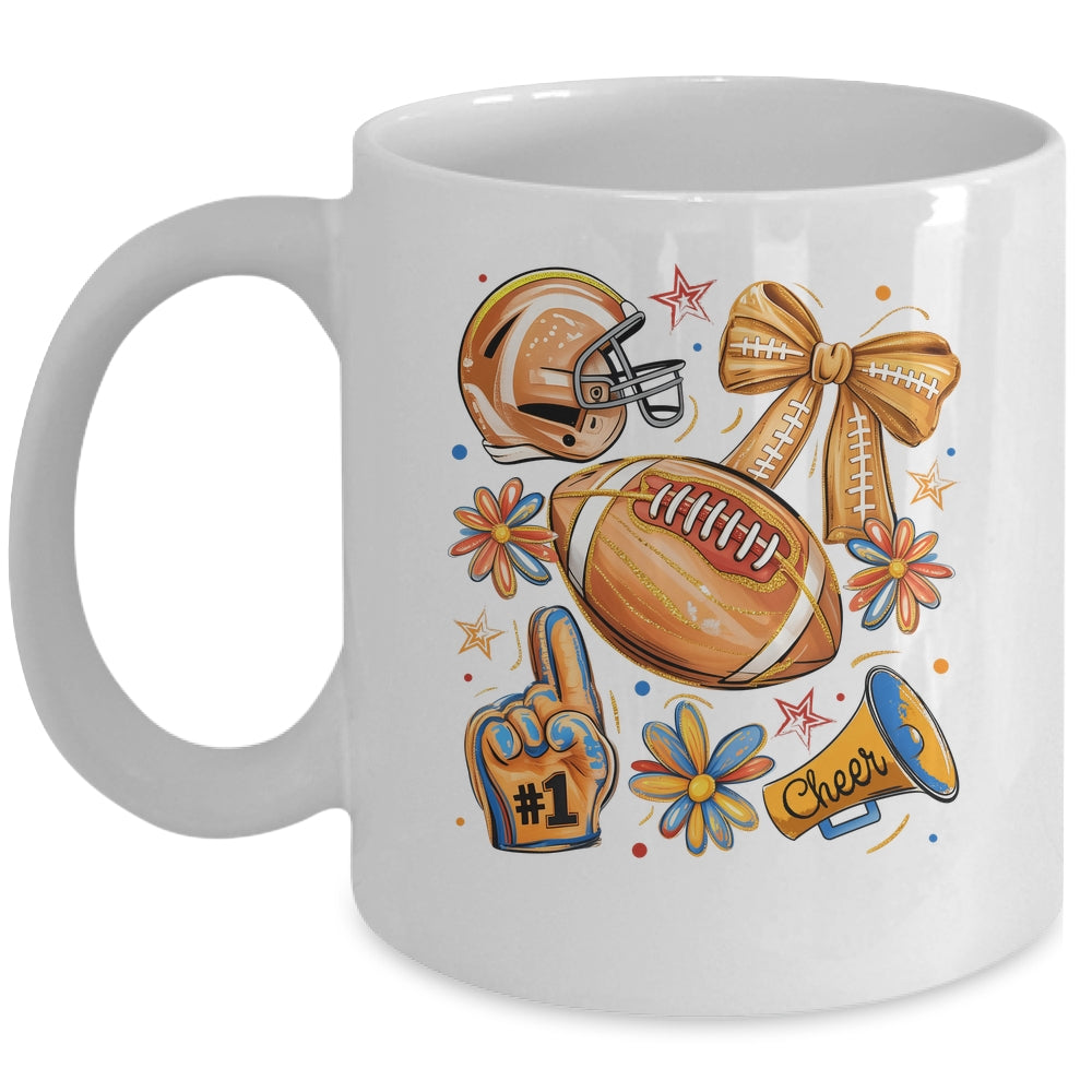 Football Game Day Football Season Fall Autumn Coquette Bow Mug | teecentury
