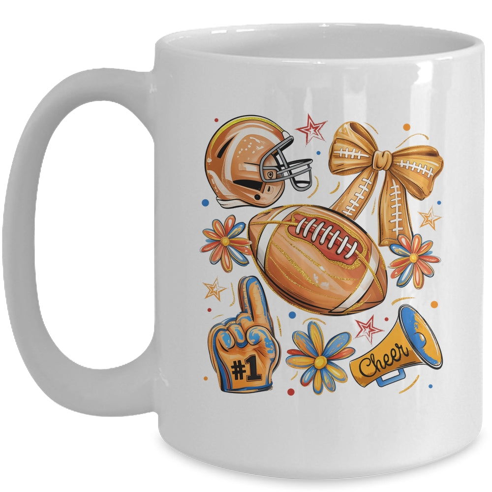 Football Game Day Football Season Fall Autumn Coquette Bow Mug | teecentury