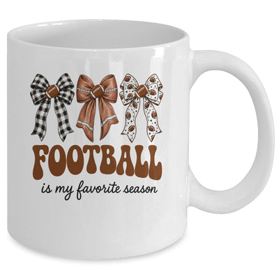 Football Is My Favorite Season Football Bow Game Day Mug | teecentury