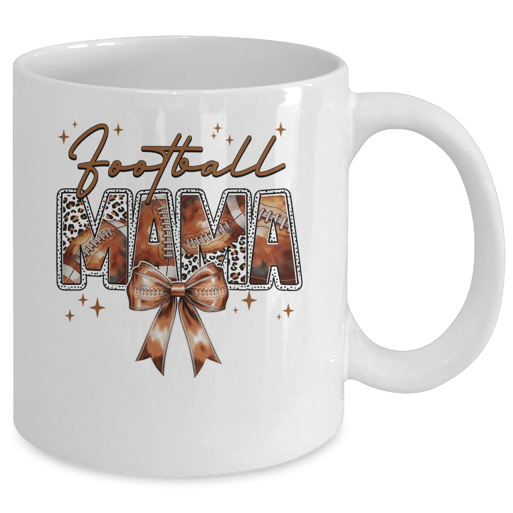 Football Mama Funny Mom Football Touchdown Season Leopard Mug | teecentury