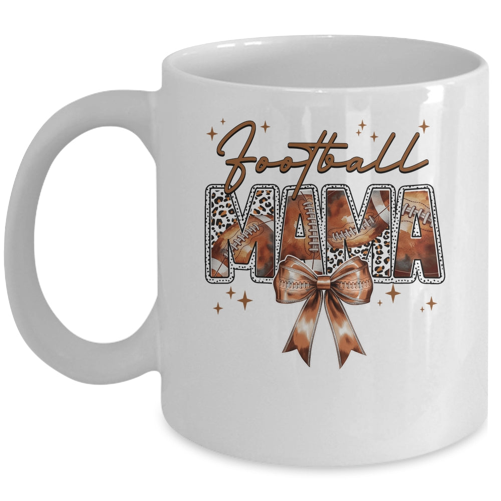 Football Mama Funny Mom Football Touchdown Season Leopard Mug | teecentury