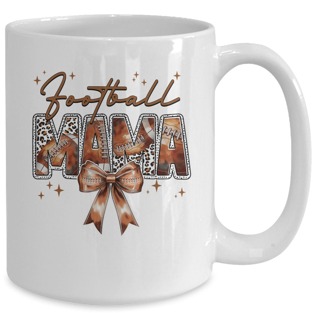 Football Mama Funny Mom Football Touchdown Season Leopard Mug | teecentury