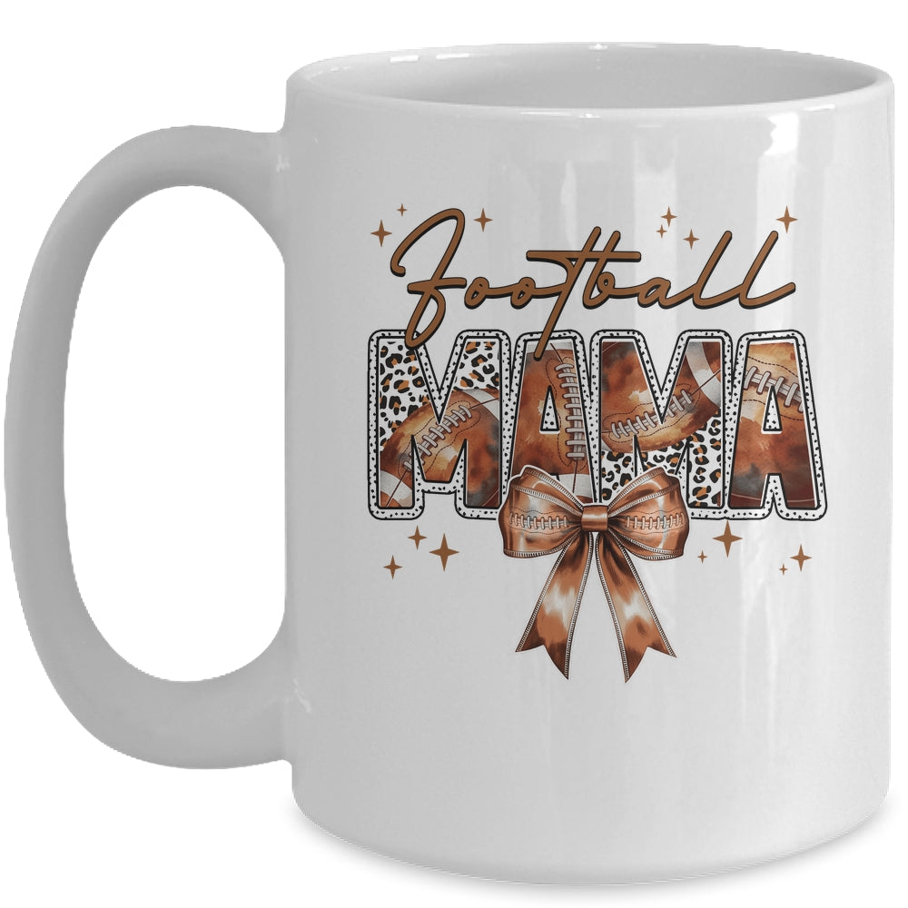 Football Mama Funny Mom Football Touchdown Season Leopard Mug | teecentury