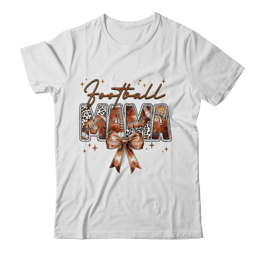 Football Mama Funny Mom Football Touchdown Season Leopard Shirt & Tank Top | teecentury