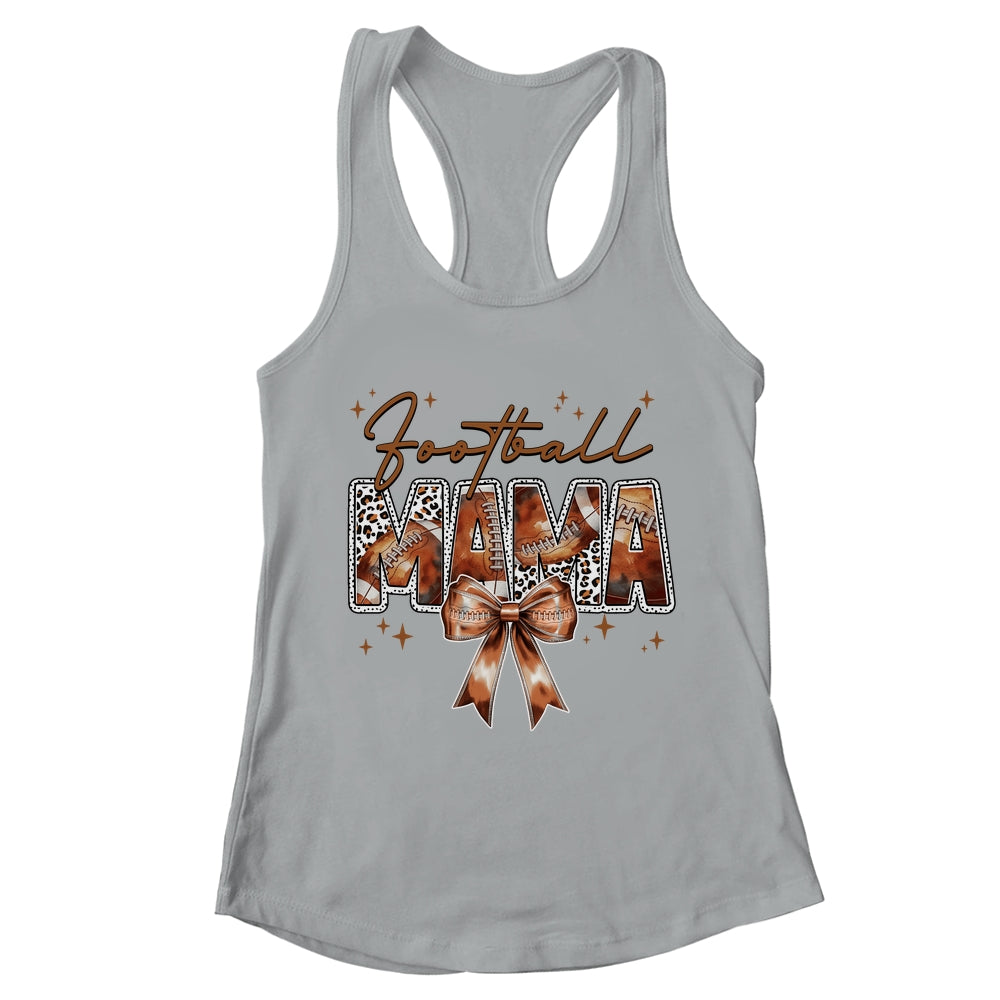 Football Mama Funny Mom Football Touchdown Season Leopard Shirt & Tank Top | teecentury